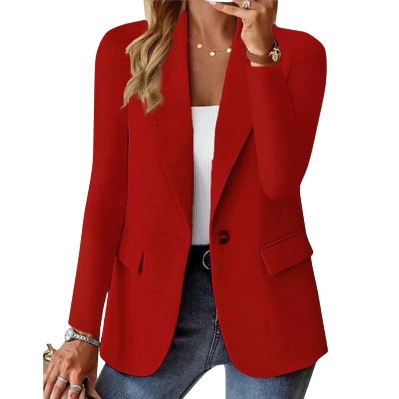 Shirley – Modern Single-Button Blazer with Functional Pockets
