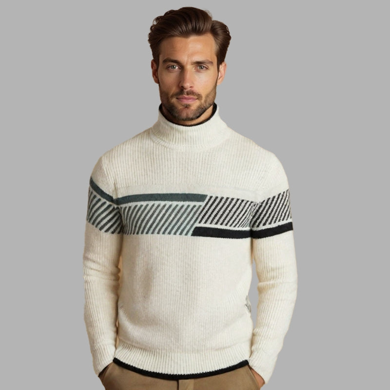 Camden - Long sleeve crew neck sweater with stripe design