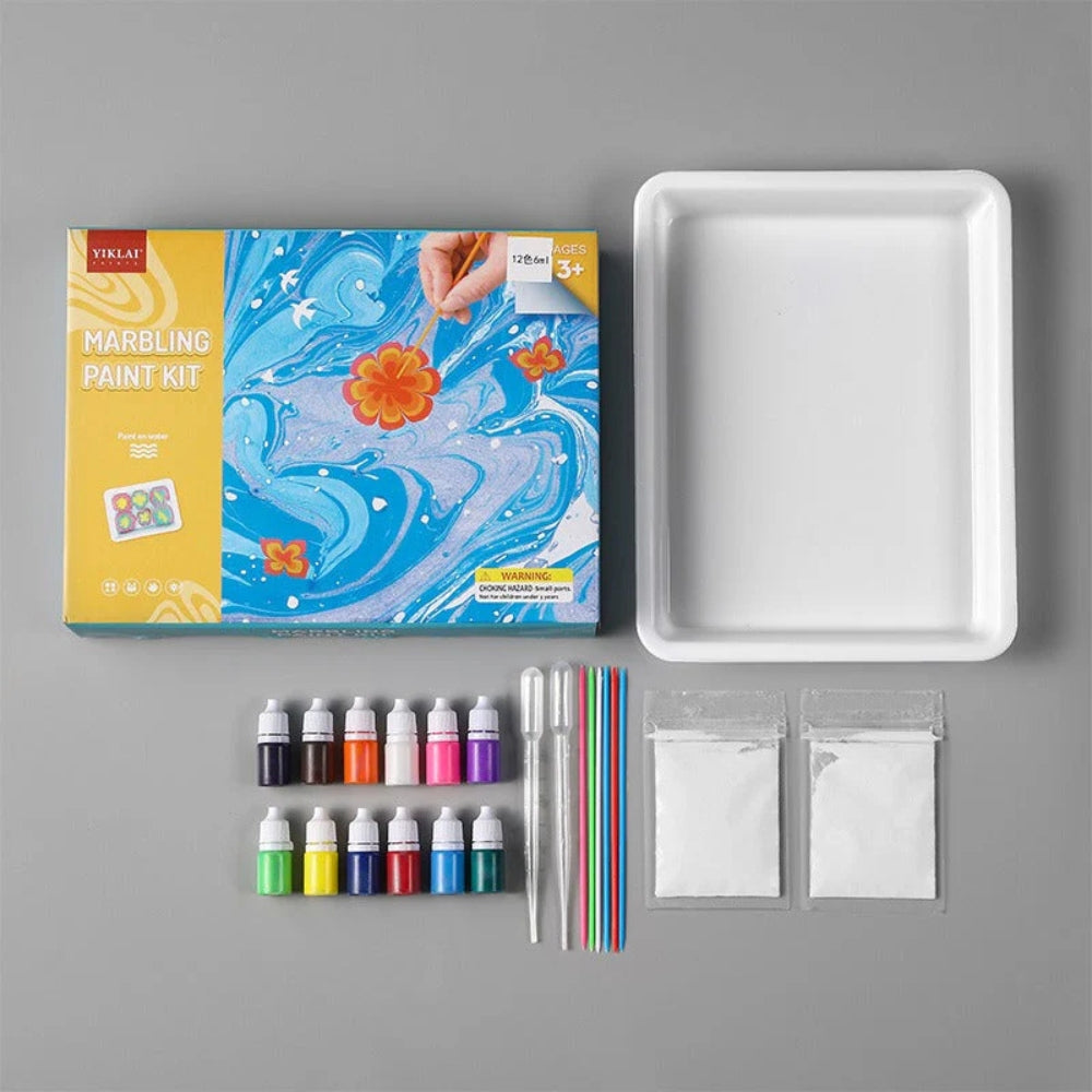 MarbloArt – Set de vopsele pentru marmorat pe apă cu instrument de vârtej pentru distracție artistică DIY