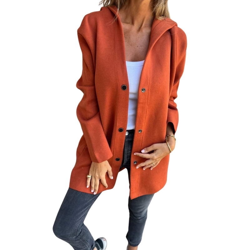 Sofia – Veste Décontractée avec Capuche et Boutons