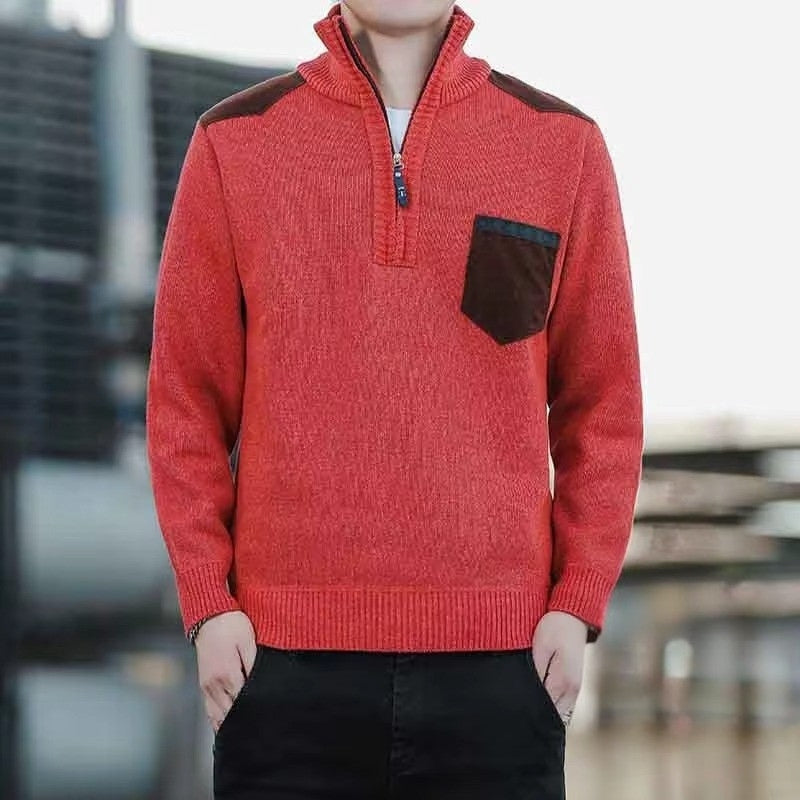 Mark - Long sleeve sweater with half zipper
