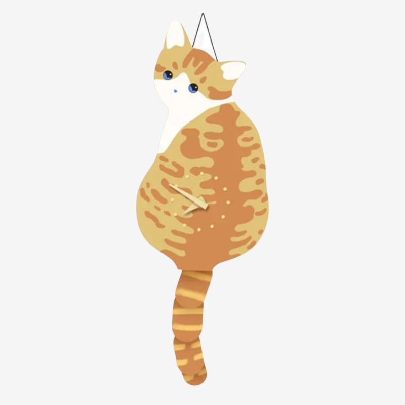 GlowBend – Cat Shape Wall Clock with Moving Tail Silhouette