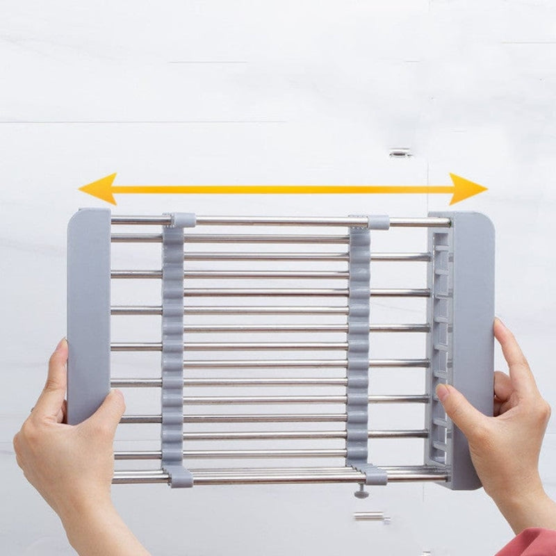 DripNest – Uscător versatil pentru vase cu compartimentare reglabilă și design compact pentru chiuvetă