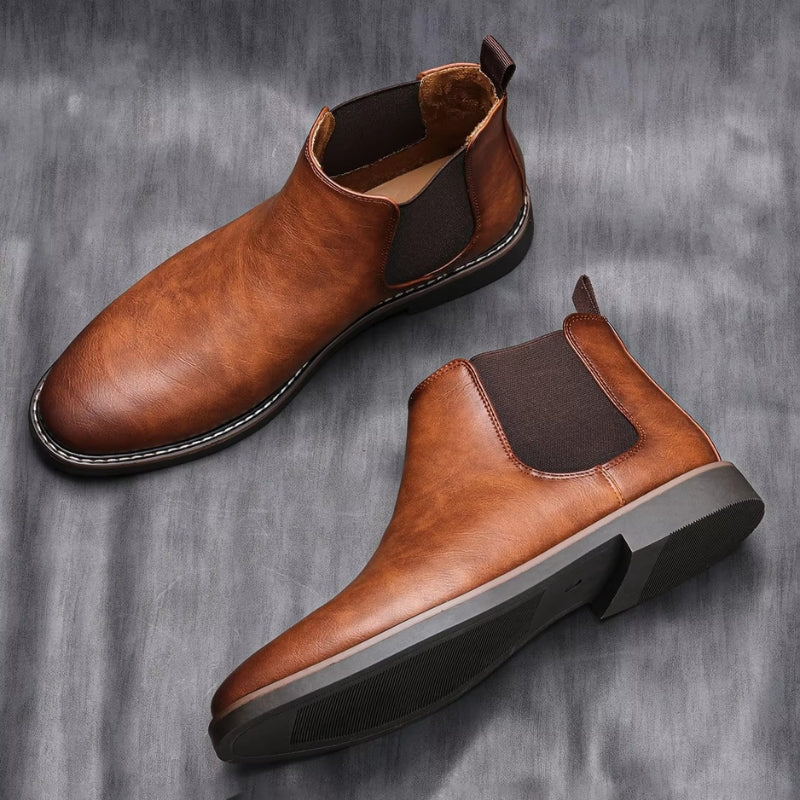 Sean – Non-Slip Ankle Boots with Pointed Toe | Stable Grip for Everyday Wear | Stylish and Comfortable Fit | Sizes 40–46 | Brown, Grey, Dark Grey