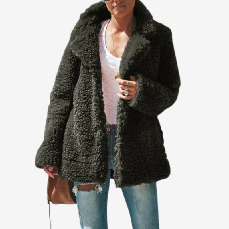 Karla – Bunda s dlouhými rukávy a klopovým límcem