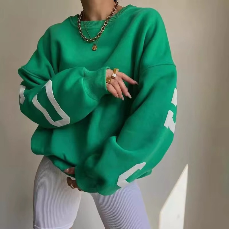 Farrah - Pull oversize à manches longues avec col rond