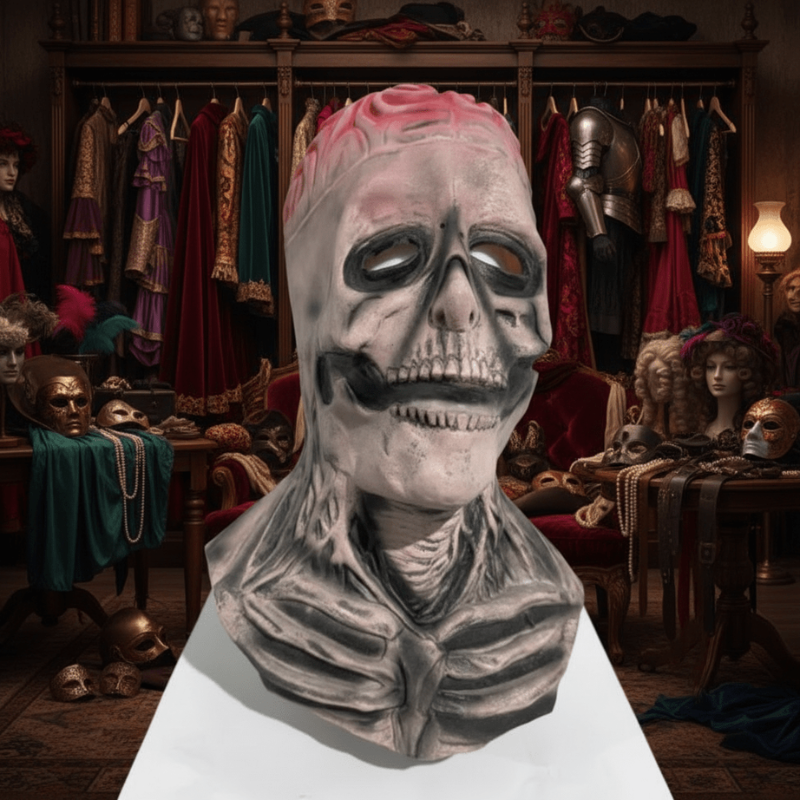 Realistic Skeleton Mask with Hat for Halloween