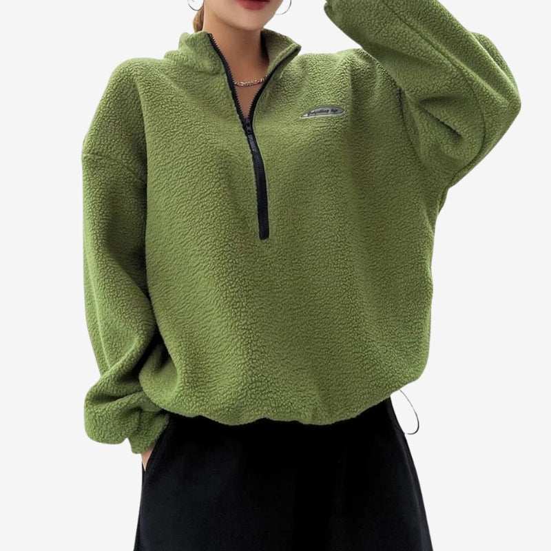Amelia - Pull oversize à manches longues avec col montant