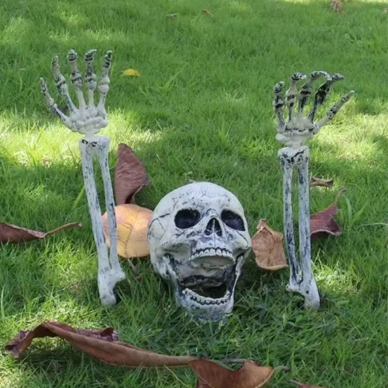 BoneChill - Schelet de Halloween și Decorațiune Cap Uman pentru Petreceri