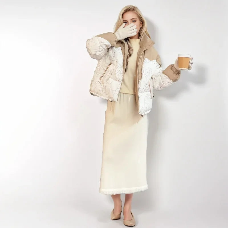 Olivia – Giacca stampata a maniche lunghe con cerniera e tasche