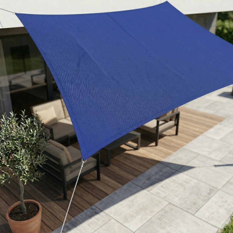 Rectangular Outdoor Sunshade with Rope Attachment