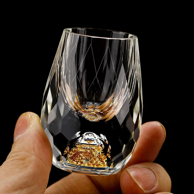 SipAura – Verre en cristal fait main avec détails dorés
