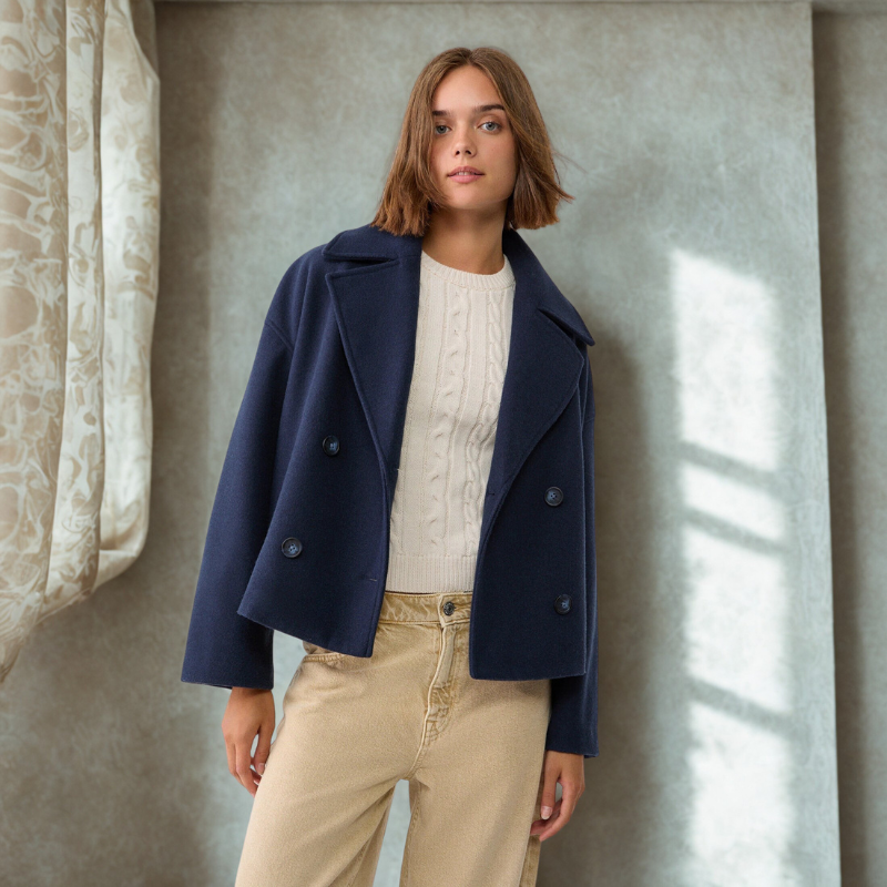 Madelyn - Cappotto a maniche lunghe con chiusura a bottoni