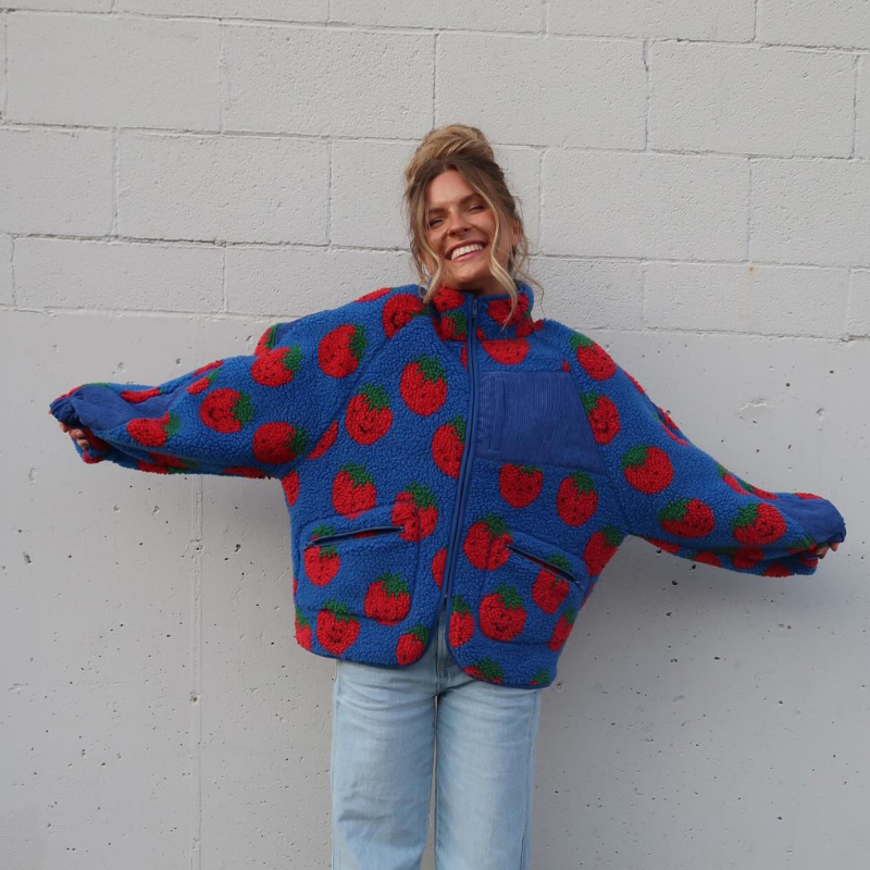 Carolyn - Cappotto a maniche lunghe con chiusura a cerniera e tasche laterali