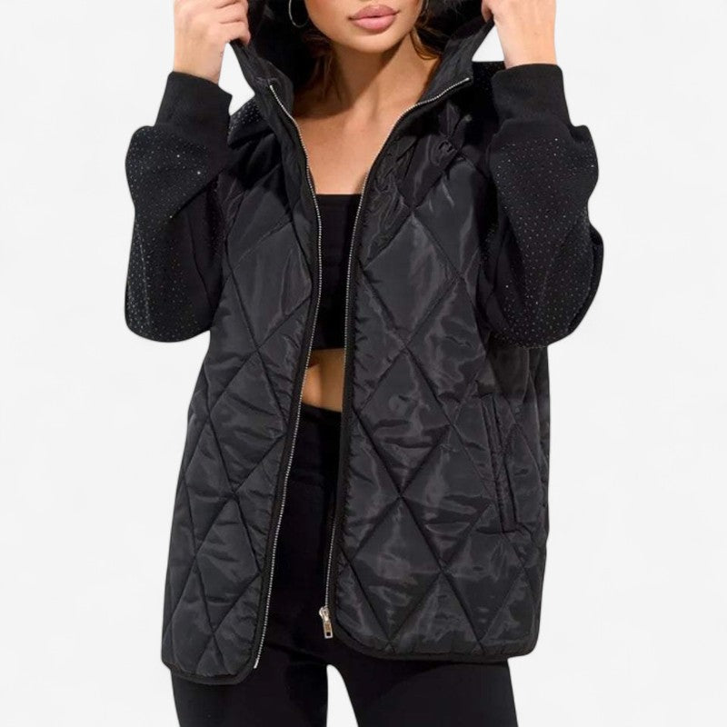 Zinora – Vest with Hood, Zipper, and Long Sleeves