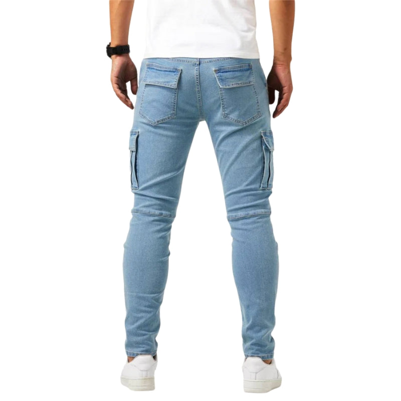Nathan – Pantaloni cargo slim fit stretch con più tasche