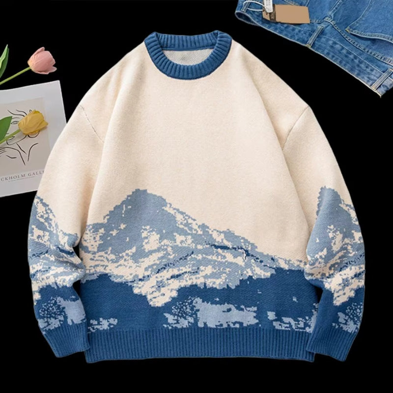 Boaz - Long sleeve crew neck sweater with printed design
