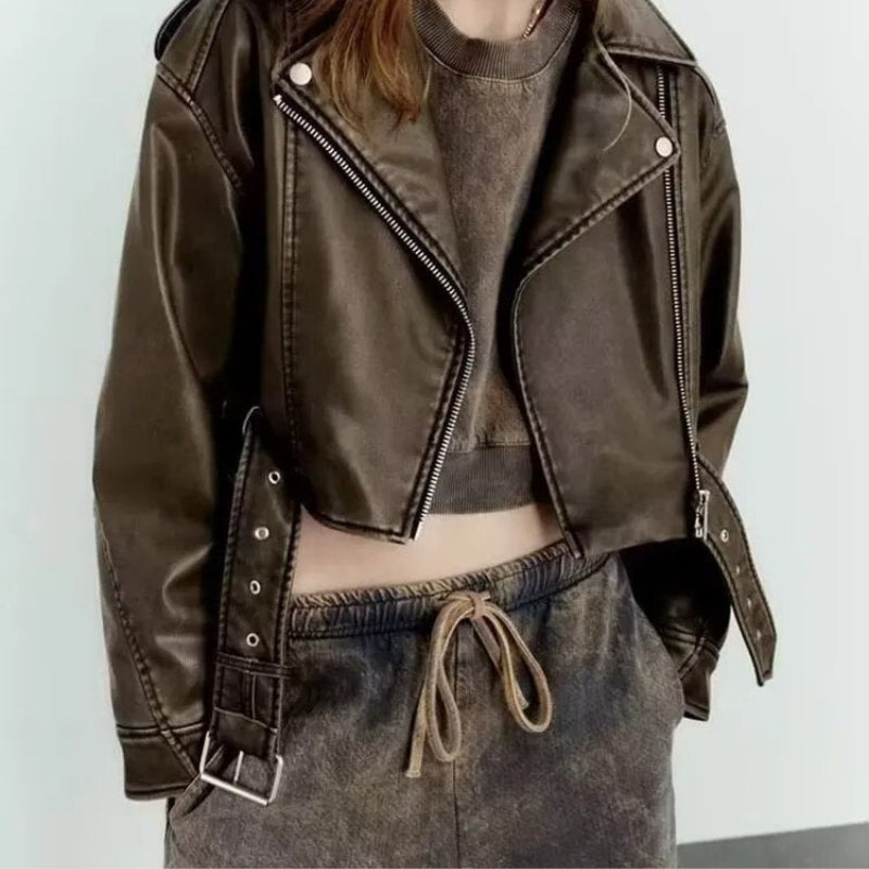 Hannah - Cappotto con Maniche Lunghe, Chiusura a Zip e Fascia in Vita
