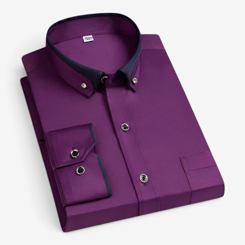 Shirtex – Pánská košile s dlouhým rukávem, klasickým límcem a zapínáním na knoflíky