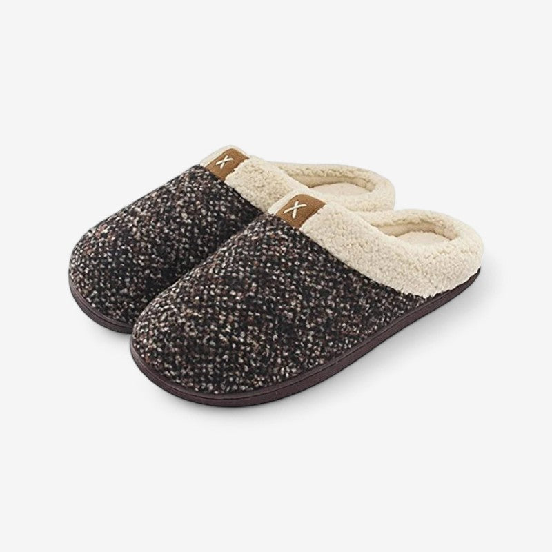 CozyStep - Chaussons à bout rond avec design à enfiler