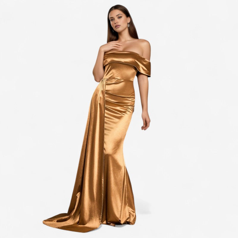 Jessica - Rochie fără Umeri cu Croială Slim