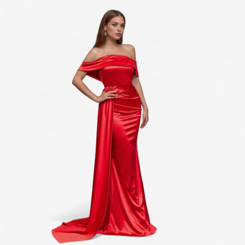 Jessica - Rochie fără Umeri cu Croială Slim
