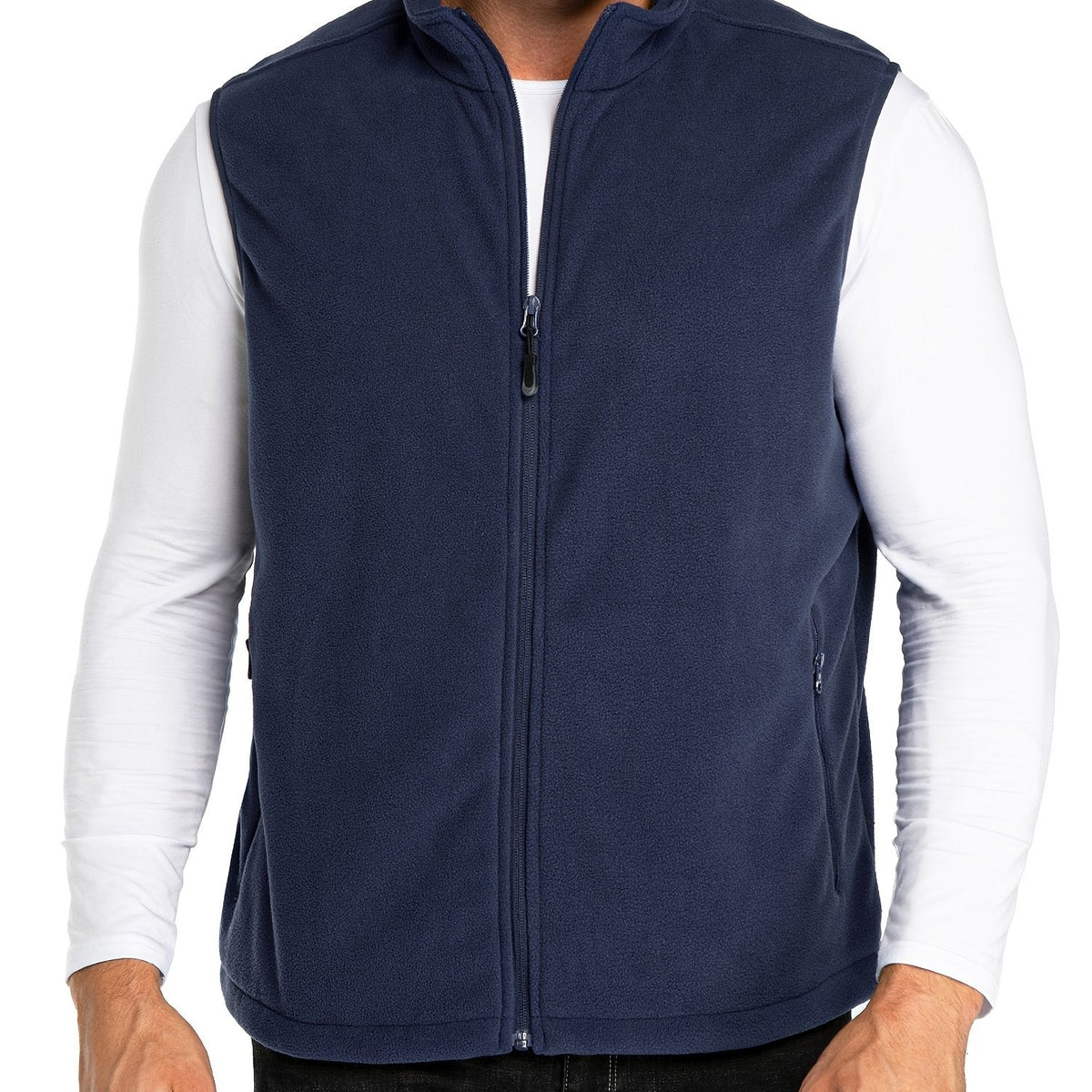 Chaleco polar ZipFleece sin mangas, con cierre de cremallera completa y cuello alto