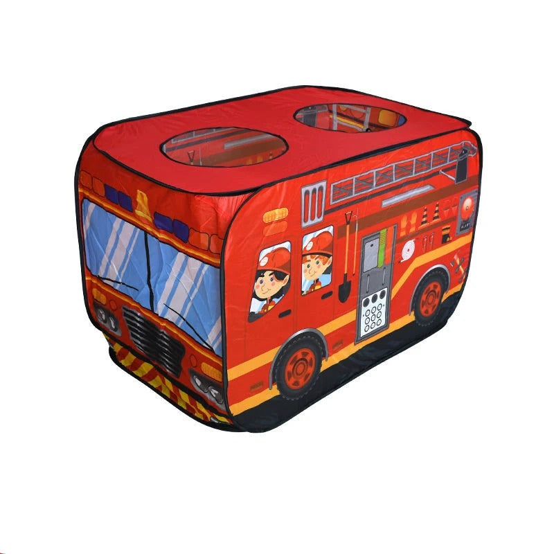 PlayScape – Tente de jeu pliable avec imprimé de bus et camion de pompiers