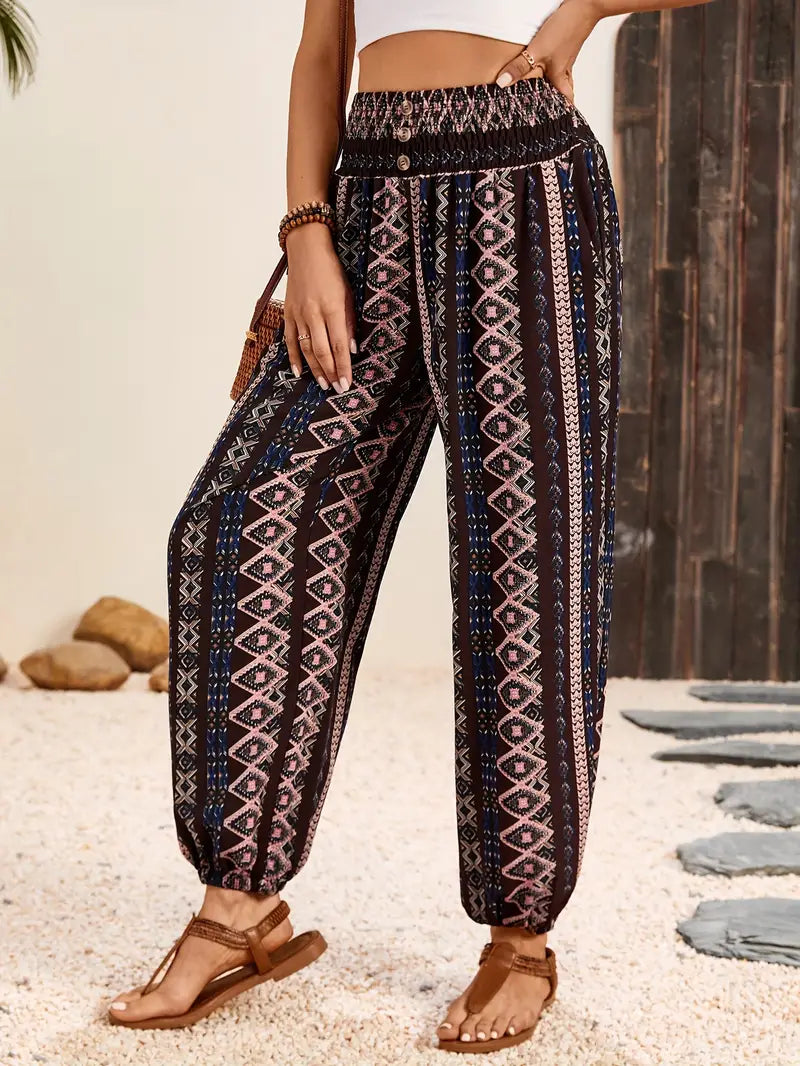 Emliy - Bohemian harem pants with functional side pockets