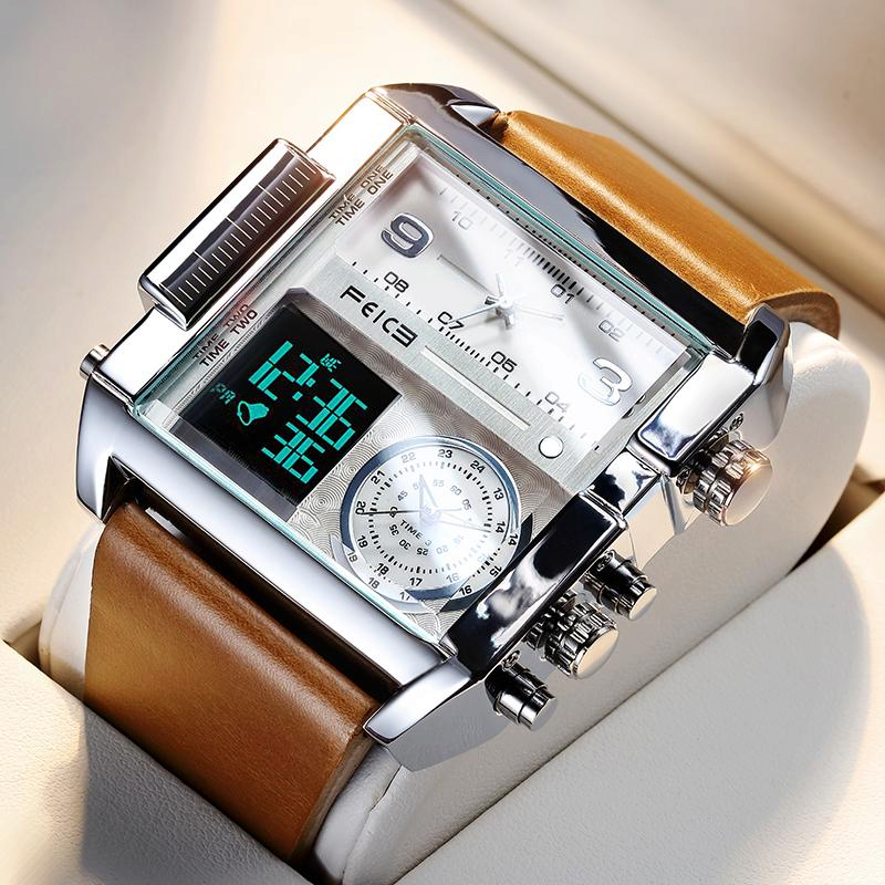 ChronoTwin - Reloj de doble movimiento con esfera extragrande de 50mm