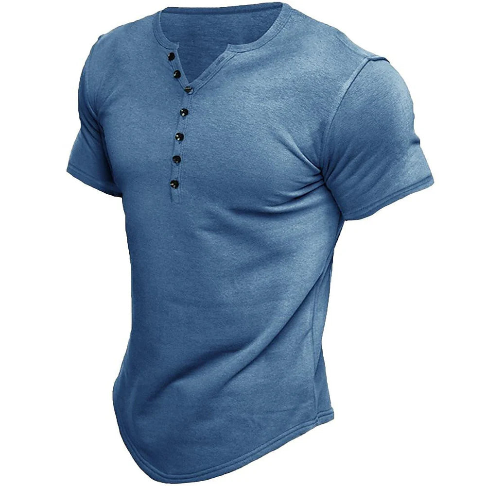 Max – T-shirt classique à manches courtes avec fermeture à boutons