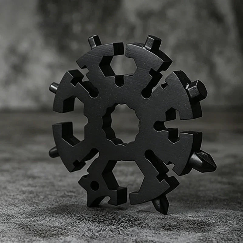 HexaFrost – 18-in-1 Snowflake Multitool Wrench with Hexagonal and Octagonal Features