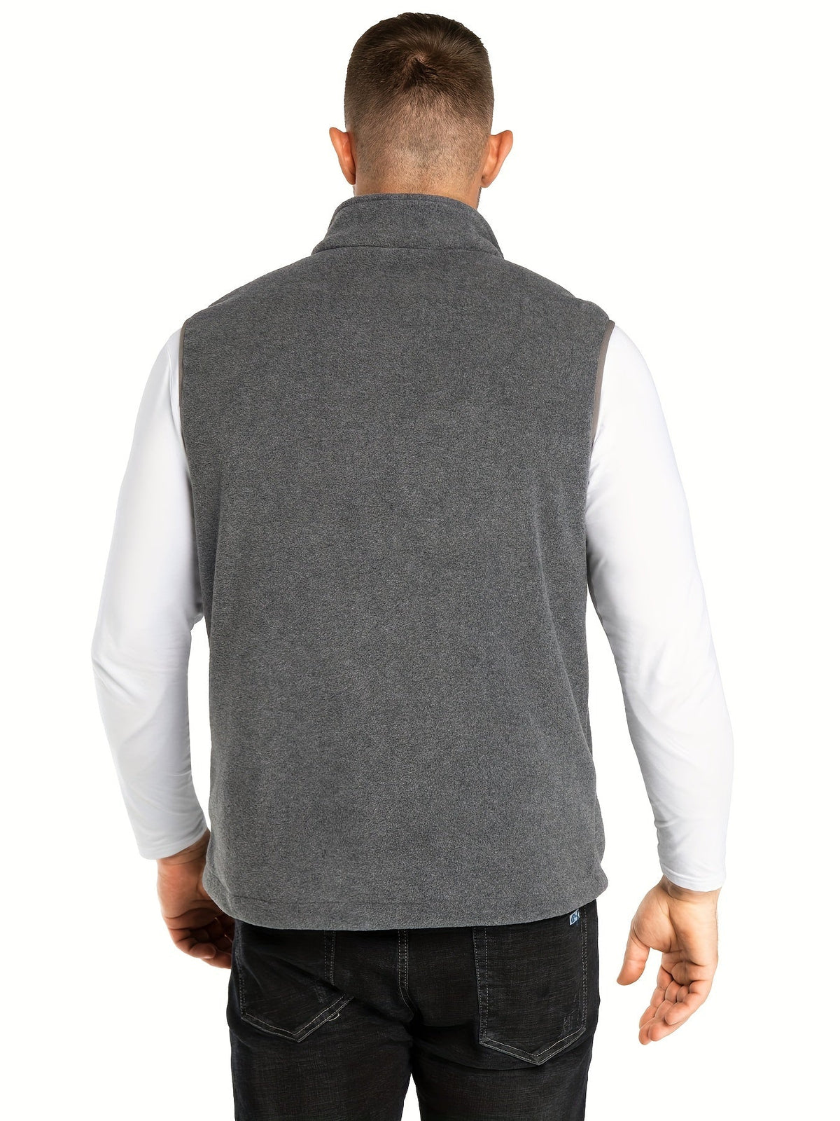Chaleco polar ZipFleece sin mangas, con cierre de cremallera completa y cuello alto
