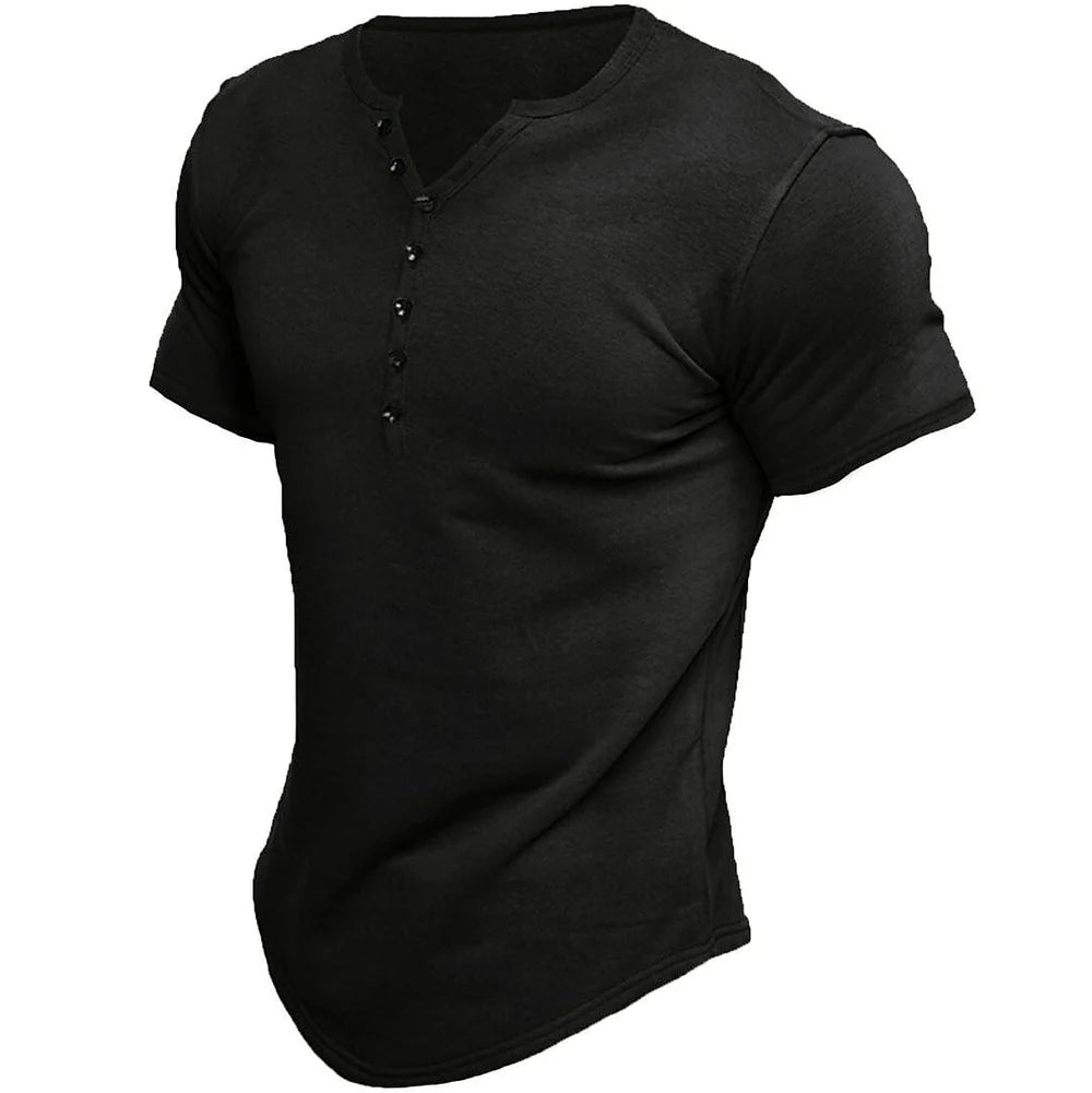 Max – T-shirt classique à manches courtes avec fermeture à boutons