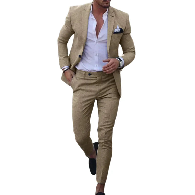 Adrian – Costume homme deux pièces avec pantalons larges et blazer slim fit