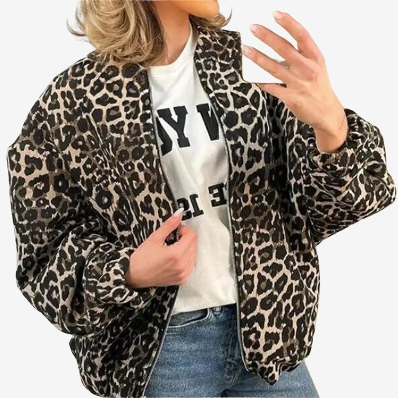 Michelle - Veste à manches longues avec fermeture éclair et motif imprimé