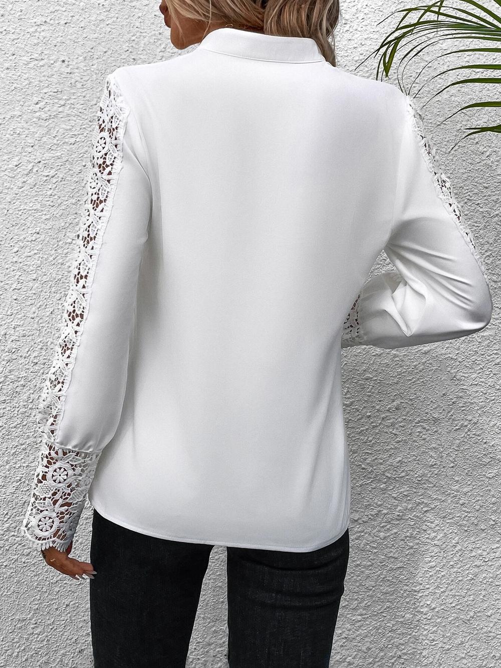 Mia – Stylová halenka s dlouhými rukávy, všestranný design a krajka