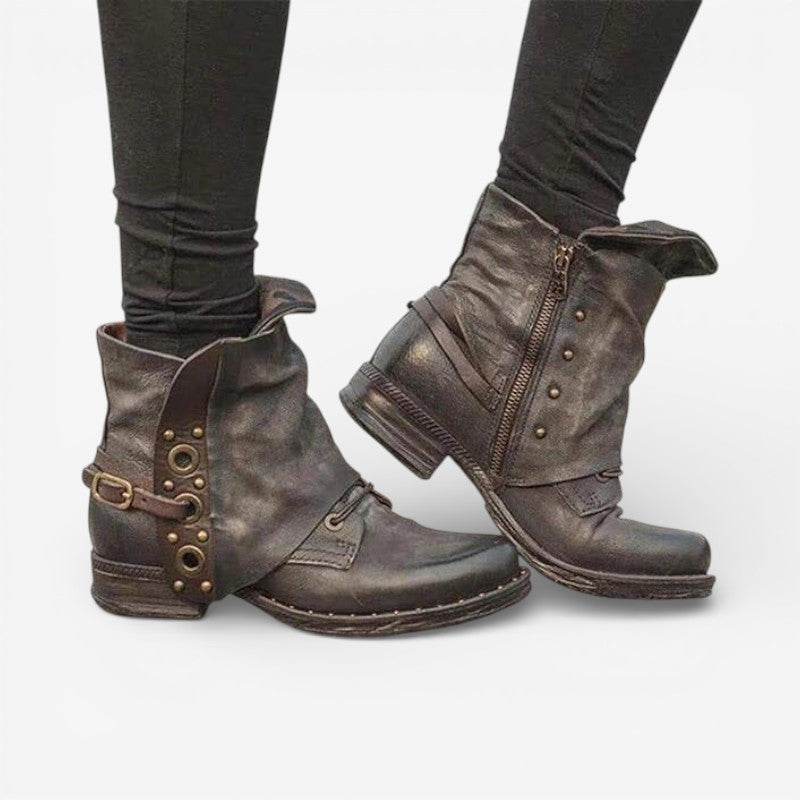 Norah – Bottines antidérapantes avec boucle réglable et fermeture éclair