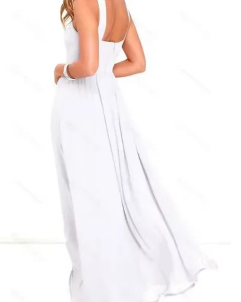 Velina – Robe longue élégante avec silhouette fluide et dos ouvert