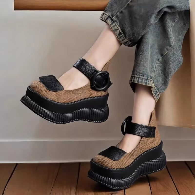 Mina - High heel shoes with buckle straps and non-slip design