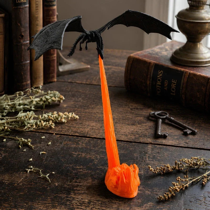 DracoGlow - Lampe de nuit en forme de dragon avec effet de flamme