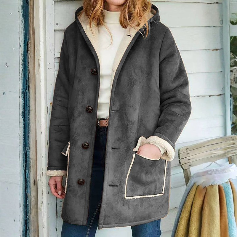 Bella - Manteau à manches longues avec fermeture à boutons