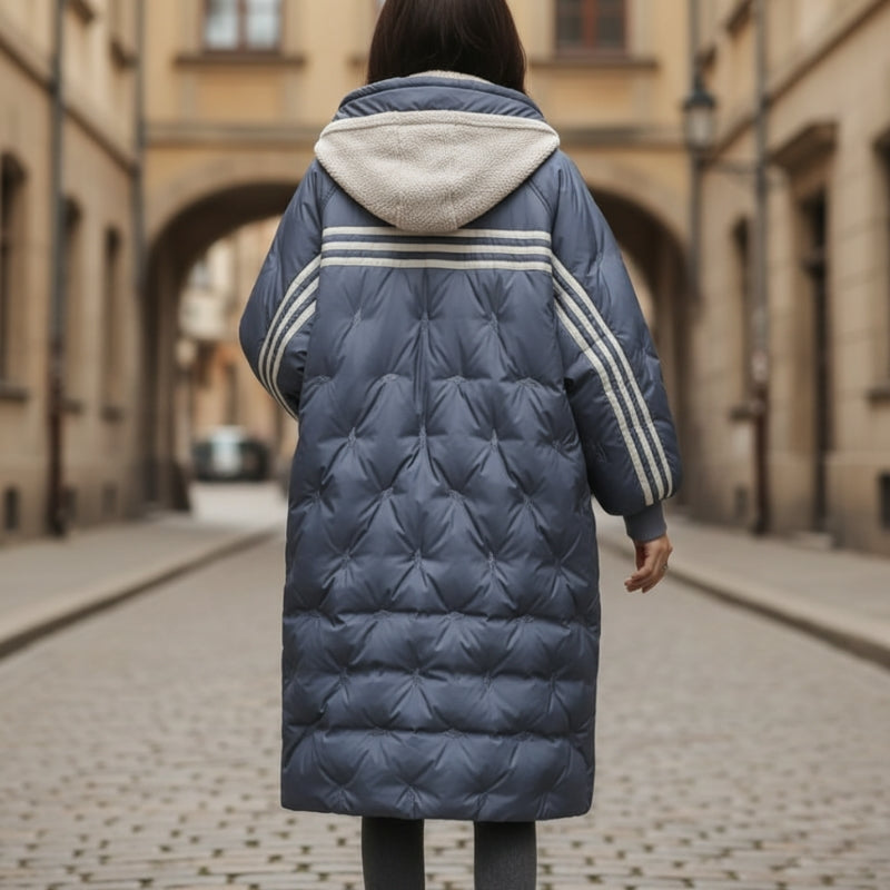 Delaney - Cappotto lungo a maniche lunghe con cappuccio e tasche