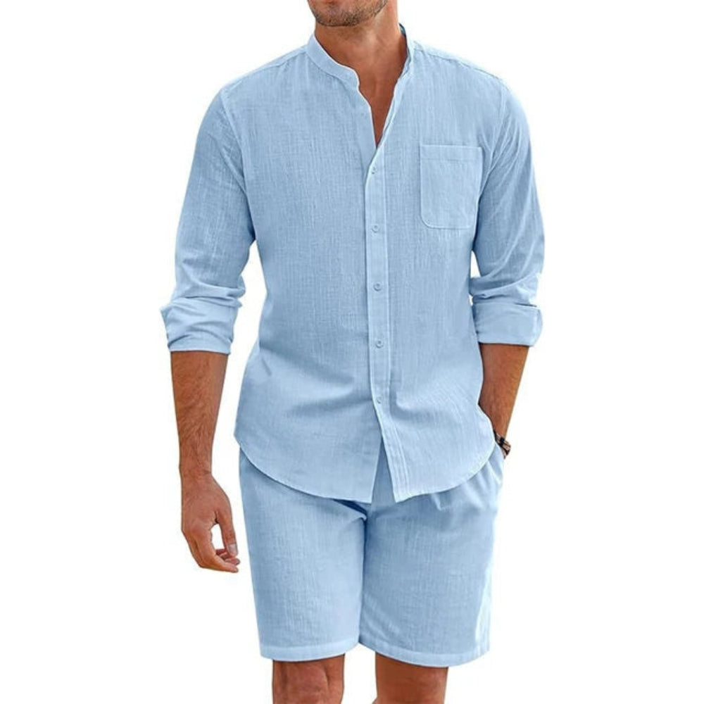 Zayn – Ensemble deux pièces stylé avec chemise à manches longues et short décontracté