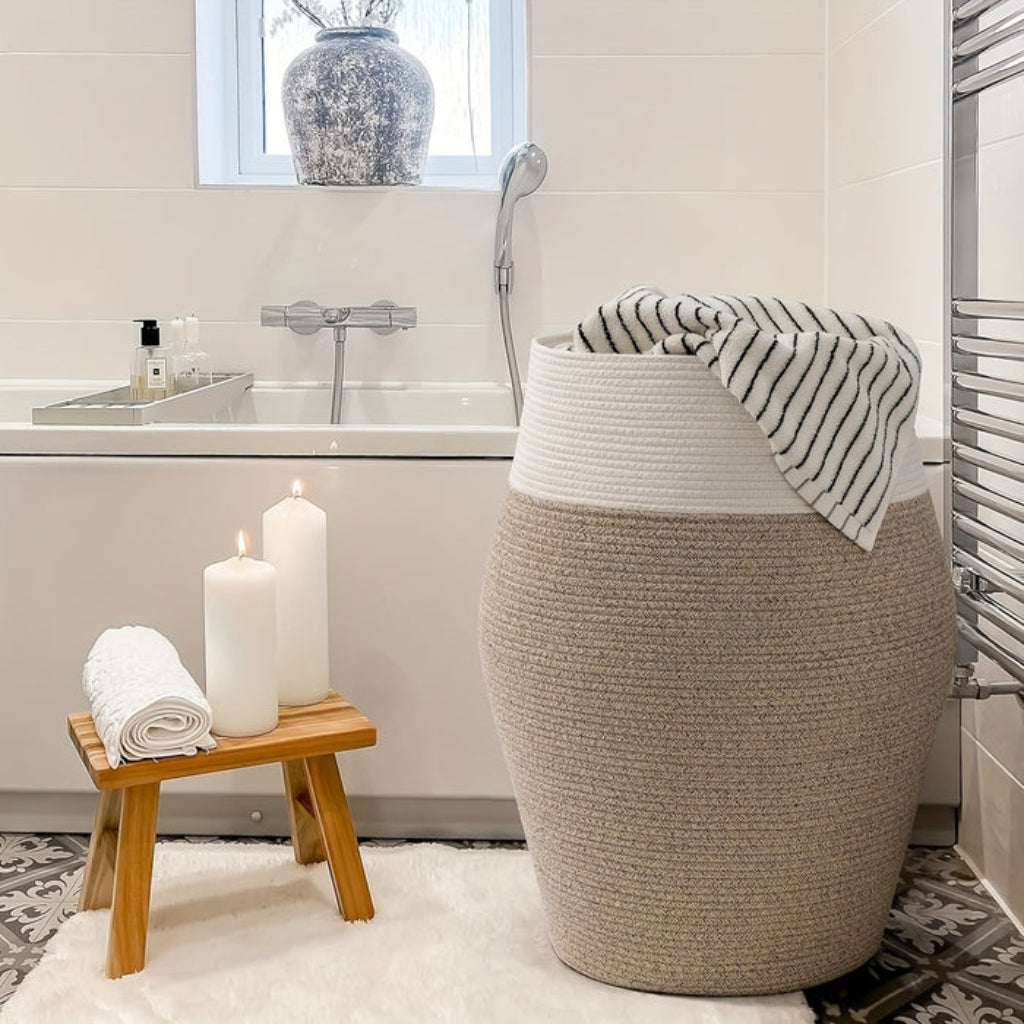 LoomBin – Grande Cesto per Bucato Intrecciato con Manici