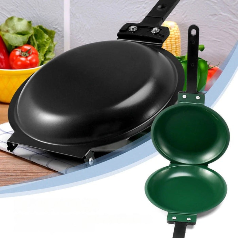 FlipMate – Tigaie compactă pentru clătite cu mânere duble și design ușor rotativ