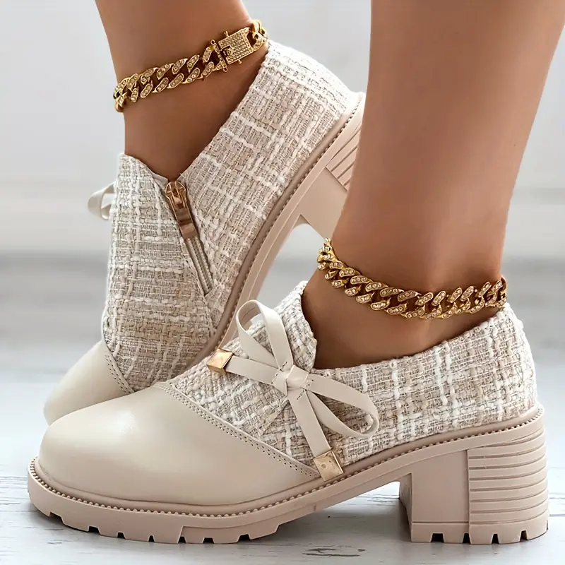 Clara – Skórzane Buty na Grubym Obcasie w Klasycznym Stylu