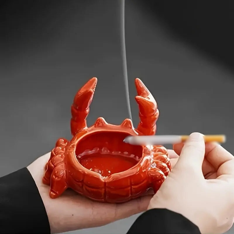 TidyCrab – Portacenere in Ceramica a Forma di Granchio con Coperchio