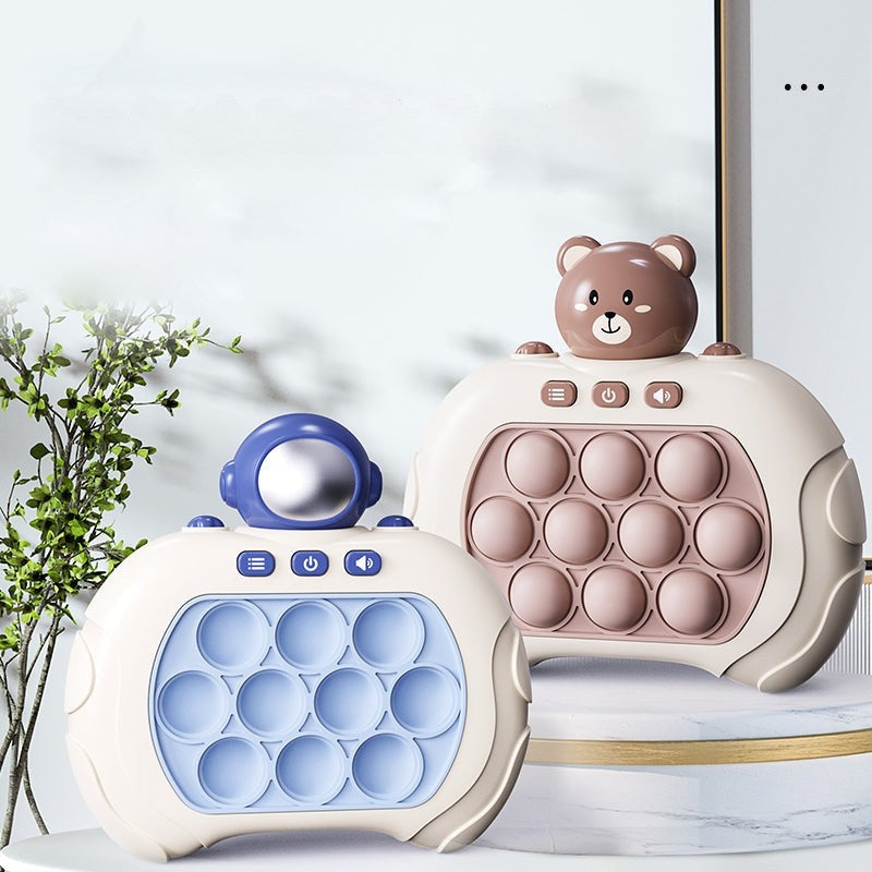 PopSpark – Přenosná bublinková herní konzole se svítícími tlačítky a pop-it uspořádáním