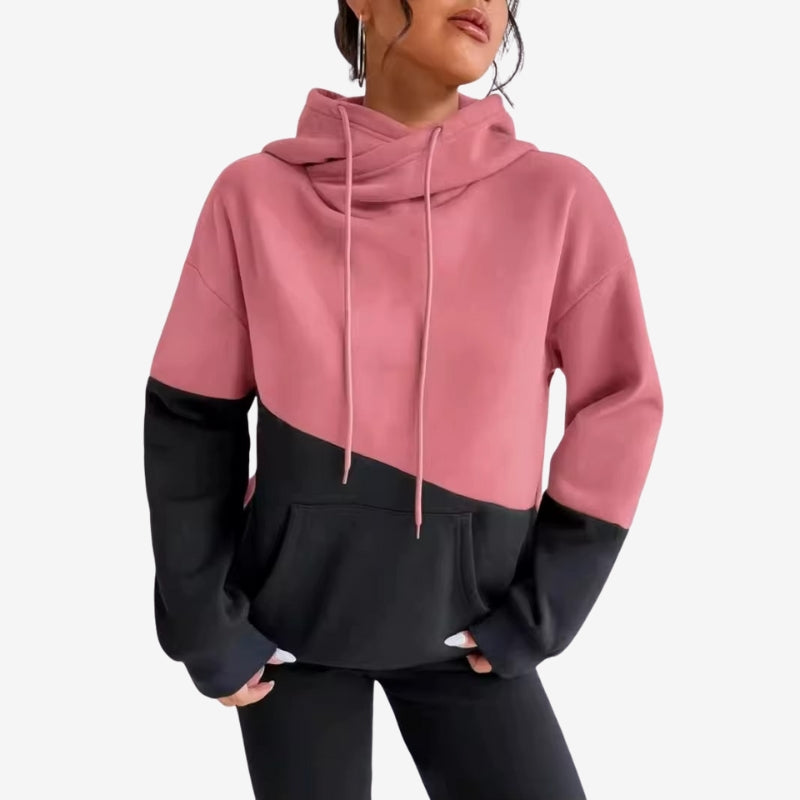 Lina - Long sleeve hoodie with front pockets